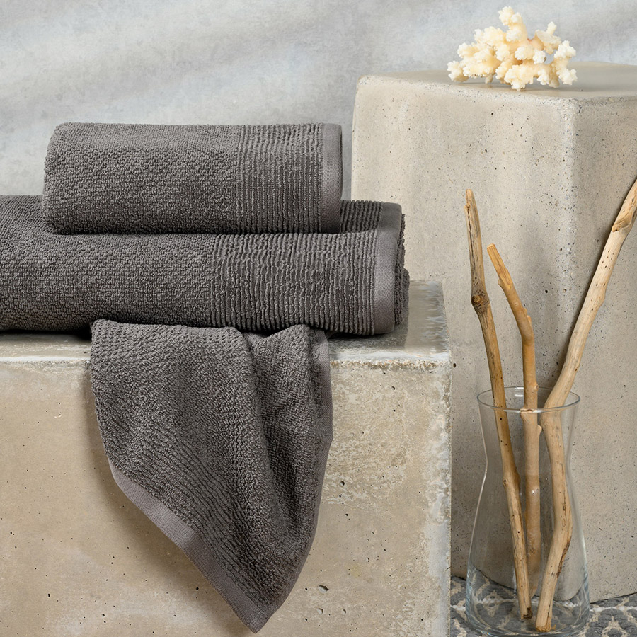 Σετ Πετσέτες 3 τεμαχίων  (Χειρός | Προσώπου | Λουτρού) 500γρ/τμ Melinen Haus Dark Grey