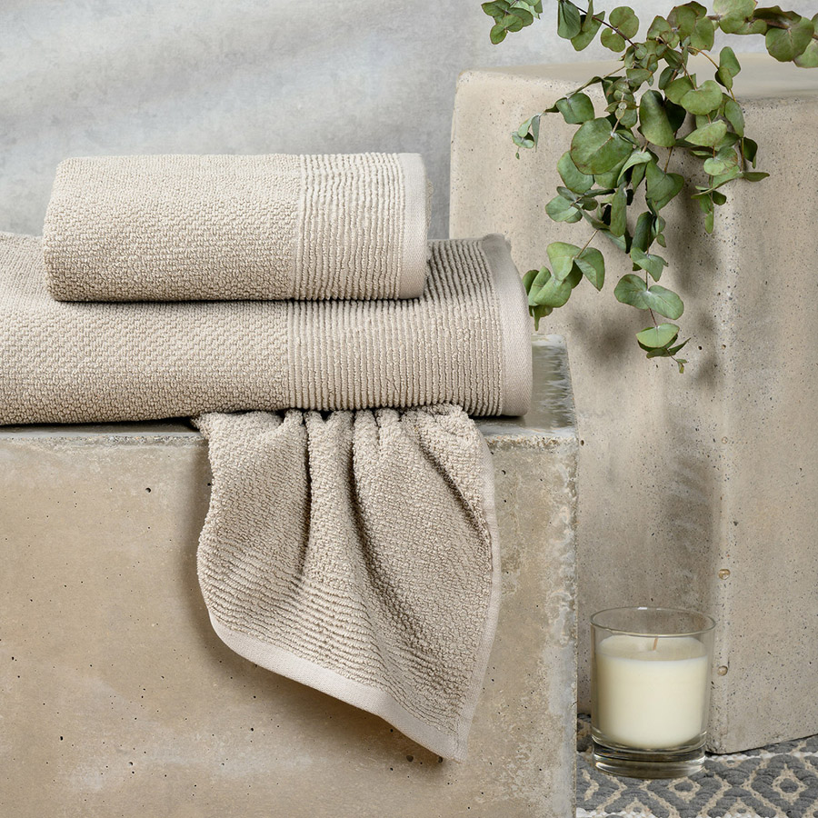 Σετ Πετσέτες 3 τεμαχίων  (Χειρός | Προσώπου | Λουτρού) 500γρ/τμ Melinen Haus Light Grey