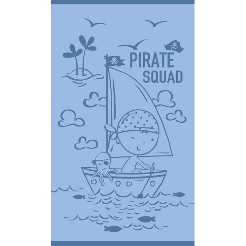 Παιδική Πετσέτα (70X120) Θαλάσσης Melinen Pirate Squad Blue