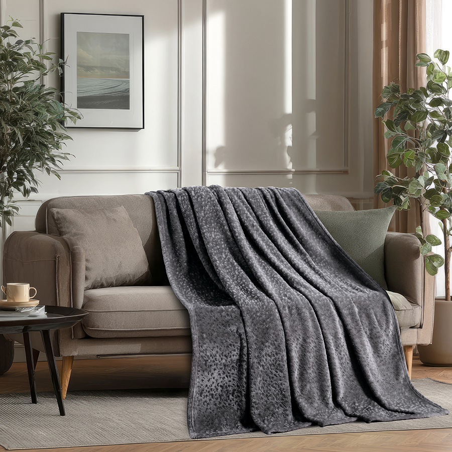 Ριχτάρι για Πολυθρόνα (130x170) Flannel Ανάγλυφο Melinen Giza Dark Grey