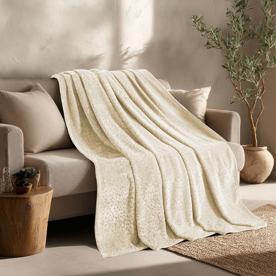 Ριχτάρι για Πολυθρόνα (130x170) Flannel Ανάγλυφο Melinen Giza Ecru