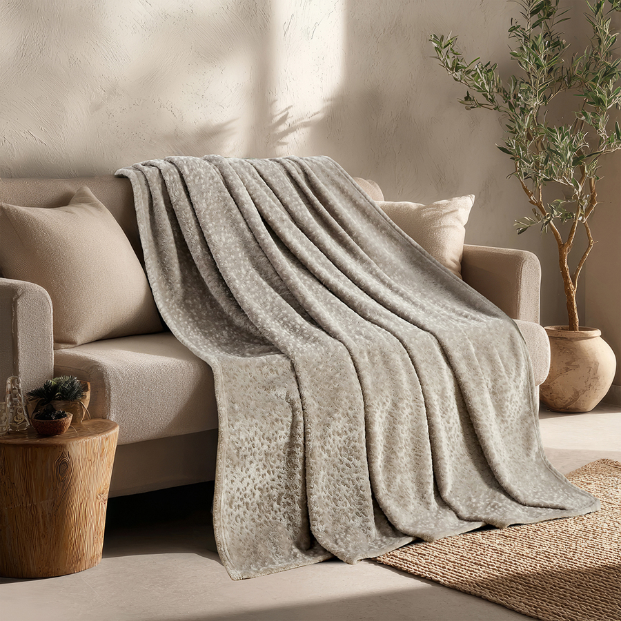 Ριχτάρι για Πολυθρόνα (130x170) Flannel Ανάγλυφο Melinen Giza Greige