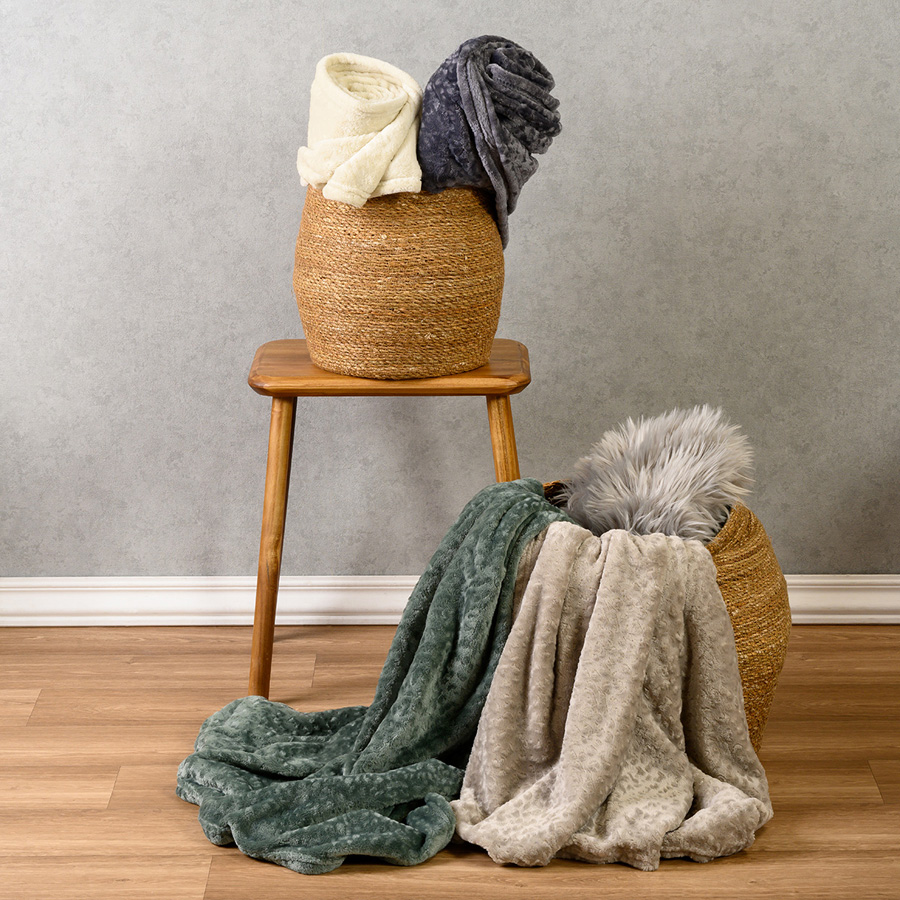 Ριχτάρι για Πολυθρόνα (130x170) Flannel Ανάγλυφο Melinen Giza Greige