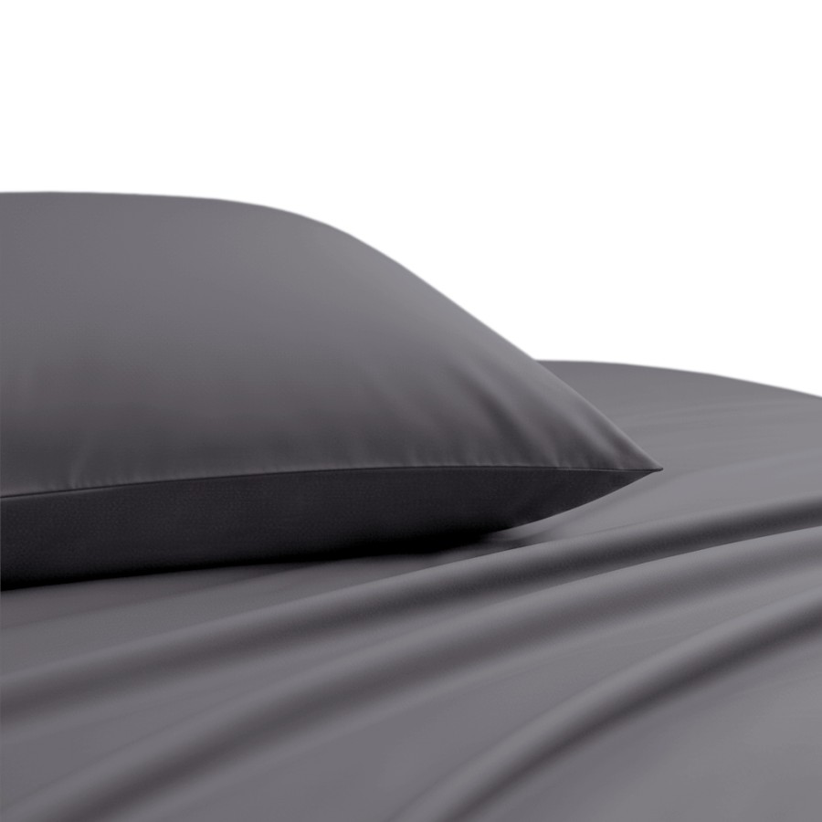 Παπλωματοθήκη Υπέρδιπλη (225x245) Βαμβακοσατέν 300 Κλωστών Μονόχρωμο Melinen Lavish Dark Grey