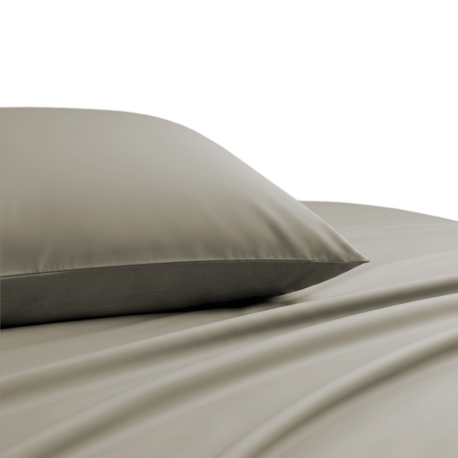 Σεντόνι Μεμονωμένο King Size Λάστιχο (180x200+35) Βαμβακοσατέν 300 Κλωστών Melinen Lavish Olive/Grey