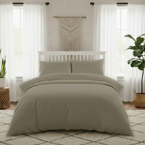 Σεντόνι Μεμονωμένο Υπ/διπλο (240x270) Βαμβακοσατέν 300 Κλωστών Μονόχρωμο Melinen Lavish Olive/Grey