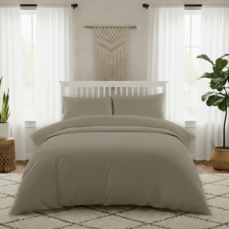 Σεντόνι Μεμονωμένο King Size Λάστιχο (180x200+35) Βαμβακοσατέν 300 Κλωστών Melinen Lavish Olive/Grey