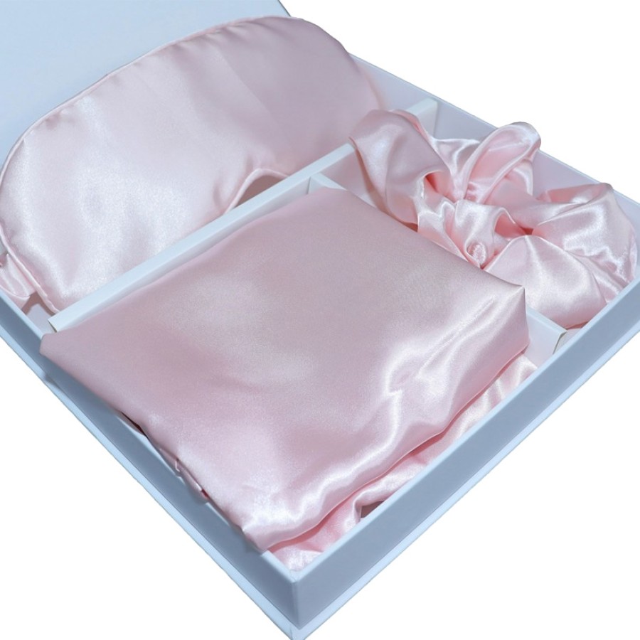 Σετ Δώρου 3τεμ. (Μαξιλαροθήκη|Μάσκα Ύπνου|Κοκαλάκι Scrunchie) από Μετάξι, Melinen Pure Silk Rose