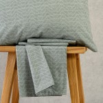 Κατωσέντονο Διπλό (160x200+32) Με Λάστιχο + Μαξιλαροθήκες Melinen Ultra Line Mini Paris Aqua