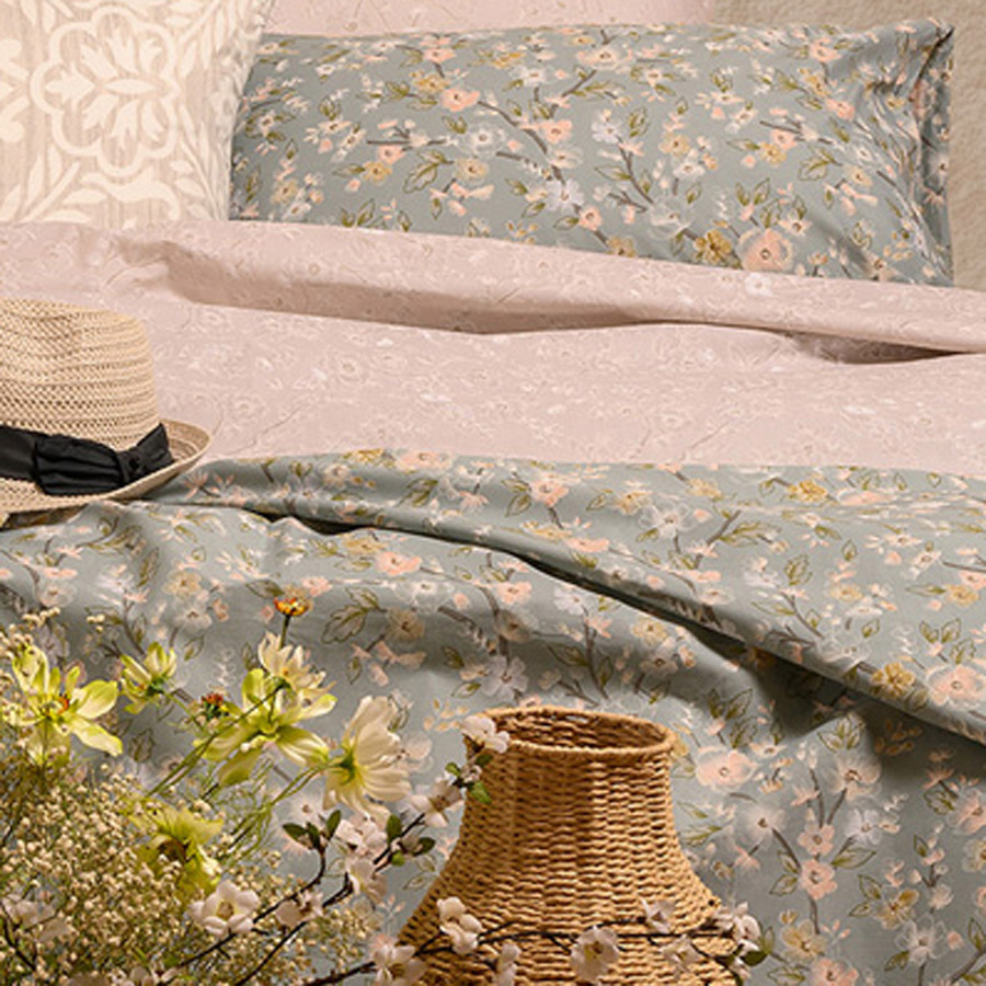 Μαξιλαροθήκες 2 τεμ (50x70) βαμβακερές Melinen Ultra Line Amy Aqua