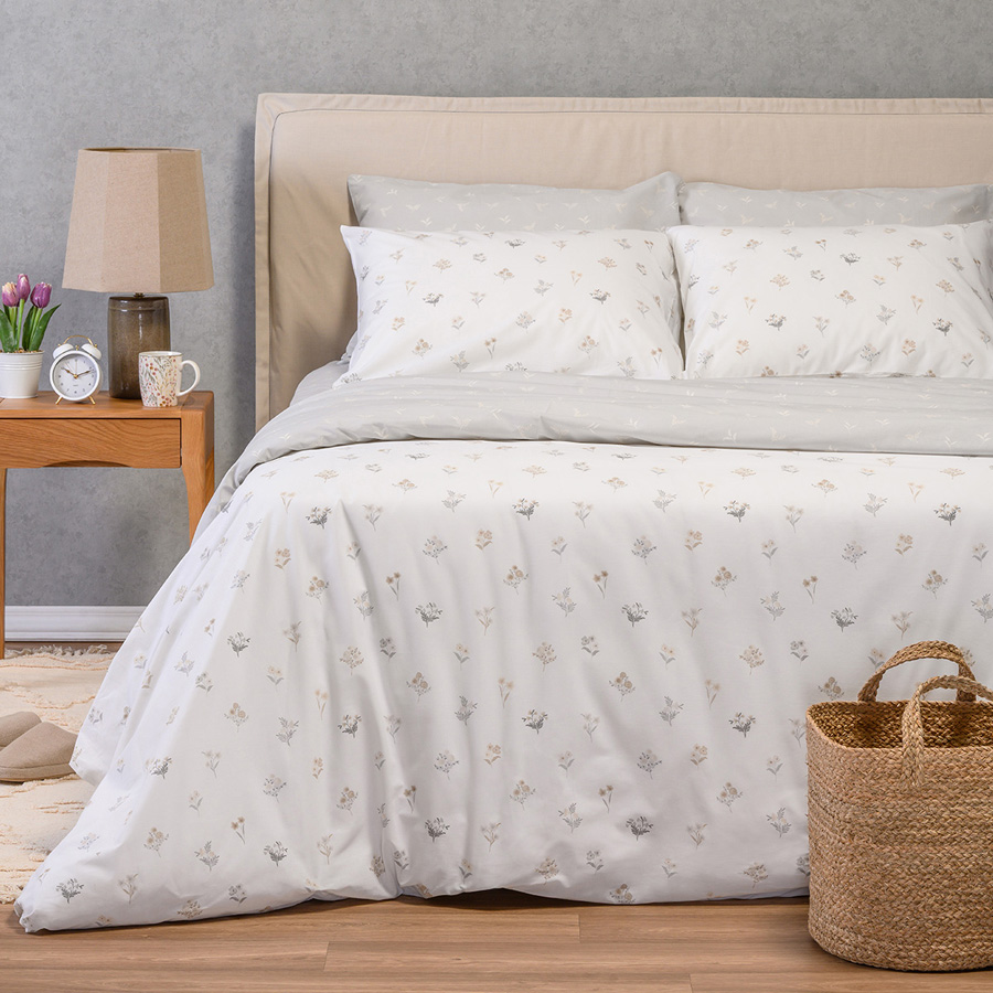 Σετ Σεντόνια Υπέρδιπλα (235x270) Βαμβακερά Melinen Ultra Line Spring Light Grey