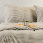 Σετ Σεντόνια Φανελένια Μονά (170x260) Melinen Winter Line Trinity Grey