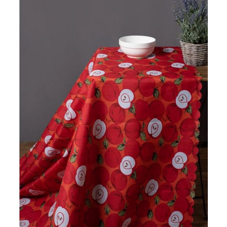 Αλέκιαστο Τραπεζομάντηλο (140x180) Εμπριμέ Newhome H37 κόκκινο