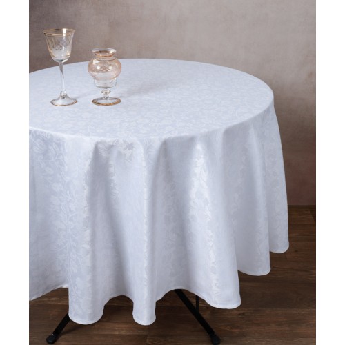 Ροτόντα (Διάμετρος 180εκ) Ζακάρ Μονόχρωμη Δείπνου Newhome 1010 λευκό