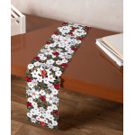 Διακοσμητική Τραβέρσα (20x150) Κοφτή Σατέν Κεντητή Newhome 5000 με Μαργαρίτες και Πασχαλίτσες