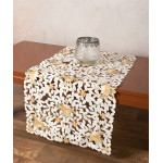 Διακοσμητική Τραβέρσα (50x150) Κοφτή Σατέν Κεντητή Newhome 8205 Χρυσό