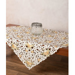 Κοφτό Σατέν Kαρέ (85x85) Κεντητό Newhome 8205 Χρυσό