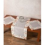 Κοφτό Σατέν Σετ Σεμέν 3 Τεμαχίων (40x110+2τεμ. 40x40) Κεντητό Newhome 8205 Σάπιο Μήλο