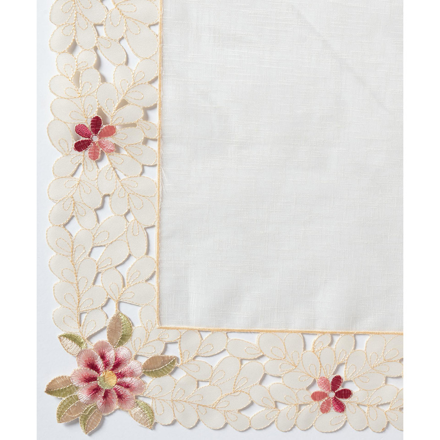 Κοφτό Σατέν Σετ Σεμέν 3 Τεμαχίων (40x110+2τεμ. 40x40) Κεντητό Newhome 8205 Σάπιο Μήλο