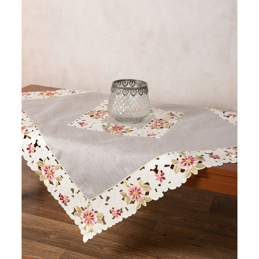 Kαρέ (85x85) Κεντητό με Κοφτή Μπορντούρα Newhome 8205 Σάπιο Μήλο