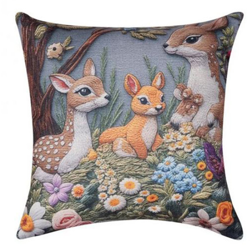 Πασχαλινή  Μαξιλαροθήκη Φιγούρας (45x45) Newhome Easter 2026-3 Ελαφάκια στο Δάσος