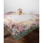 Πασχαλινό Τραπεζομάντηλο 6 ατόμων (140x180)Στόφα Ισπανίας Newhome Garden Easter Κουνελάκι στο Καλάθι