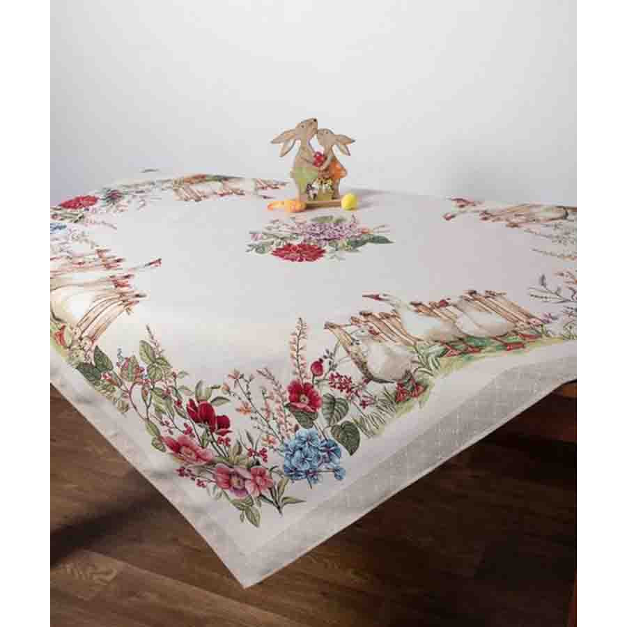 Πασχαλινό Τραπεζοκαρέ (140x140) Στόφα Ισπανίας Newhome Goose Walk Χήνες στην Εξοχή
