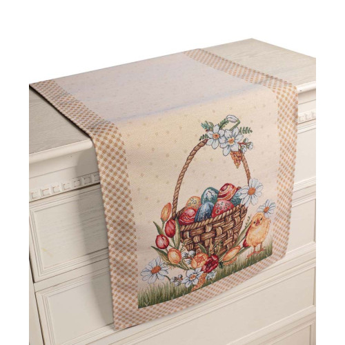 Πασχαλινή Τραβέρσα (40x150) Στόφα Ισπανίας Newhome Sweet Chick Πασχαλινά Αυγά και Πουλάκια