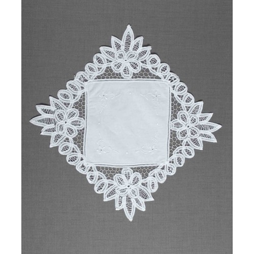 Γωνία - Πετσετάκι (33x33) για σύνθετο με δαντέλα Newhome Skiros NX101 λευκό