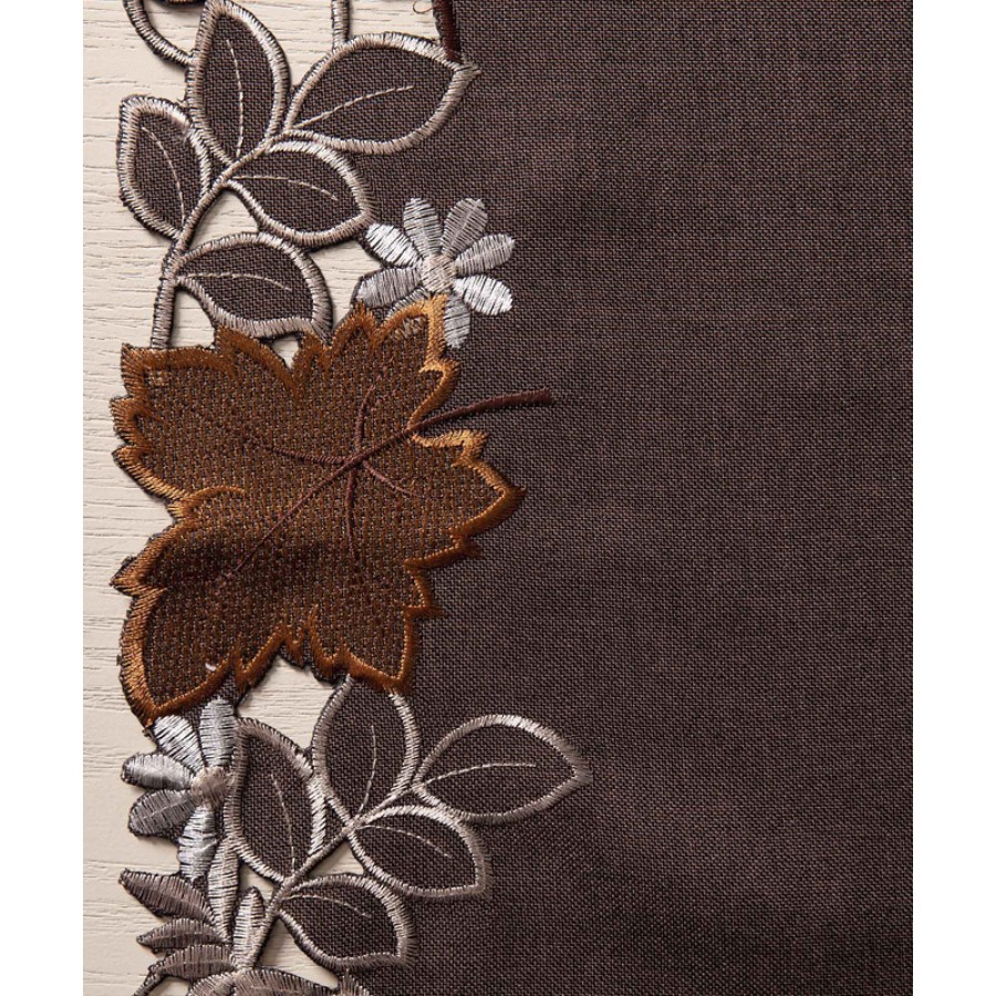 Τραπεζοκαρέ (130x130) με κέντημα Newhome 19315 Καφέ Τραπεζοκαρέ (130x130) με κέντημα Newhome 19315 Καφέ