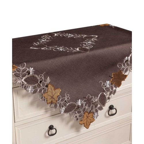 Τραπεζοκαρέ (130x130) με κέντημα Newhome 19315 Καφέ