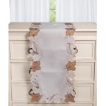 Τραβέρσα (38x172) με κέντημα Newhome 19315 Γκρι