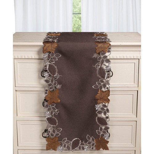 Τραβέρσα (38x172) με κέντημα Newhome 19315 Καφέ