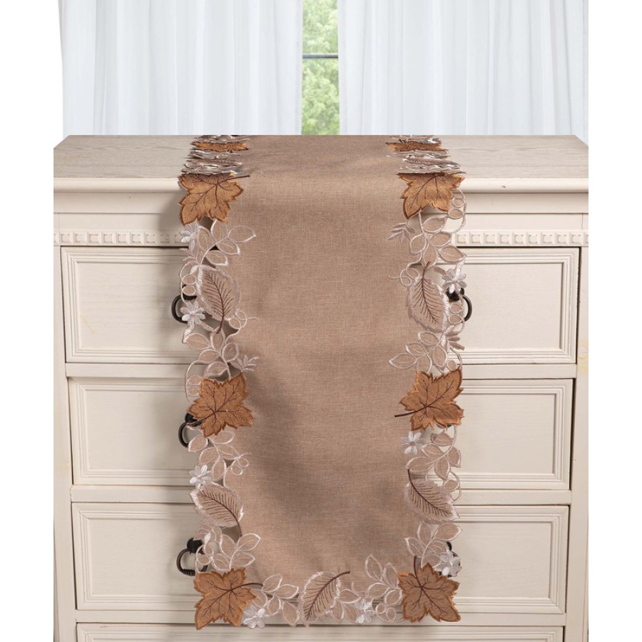 Τραβέρσα (38x172) με κέντημα Newhome 19315 Μπεζ