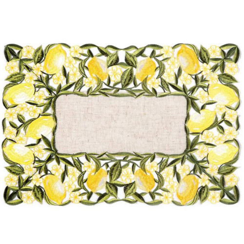 Πετσετάκι-Σουπλά (35x50) Κοφτό Κεντητό Newhome 2355 με Φάσα με Λεμόνια