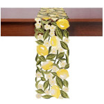 Διακοσμητική Τραβέρσα (20x200) Κοφτή Κεντητή Newhome 2355 με Λεμόνια