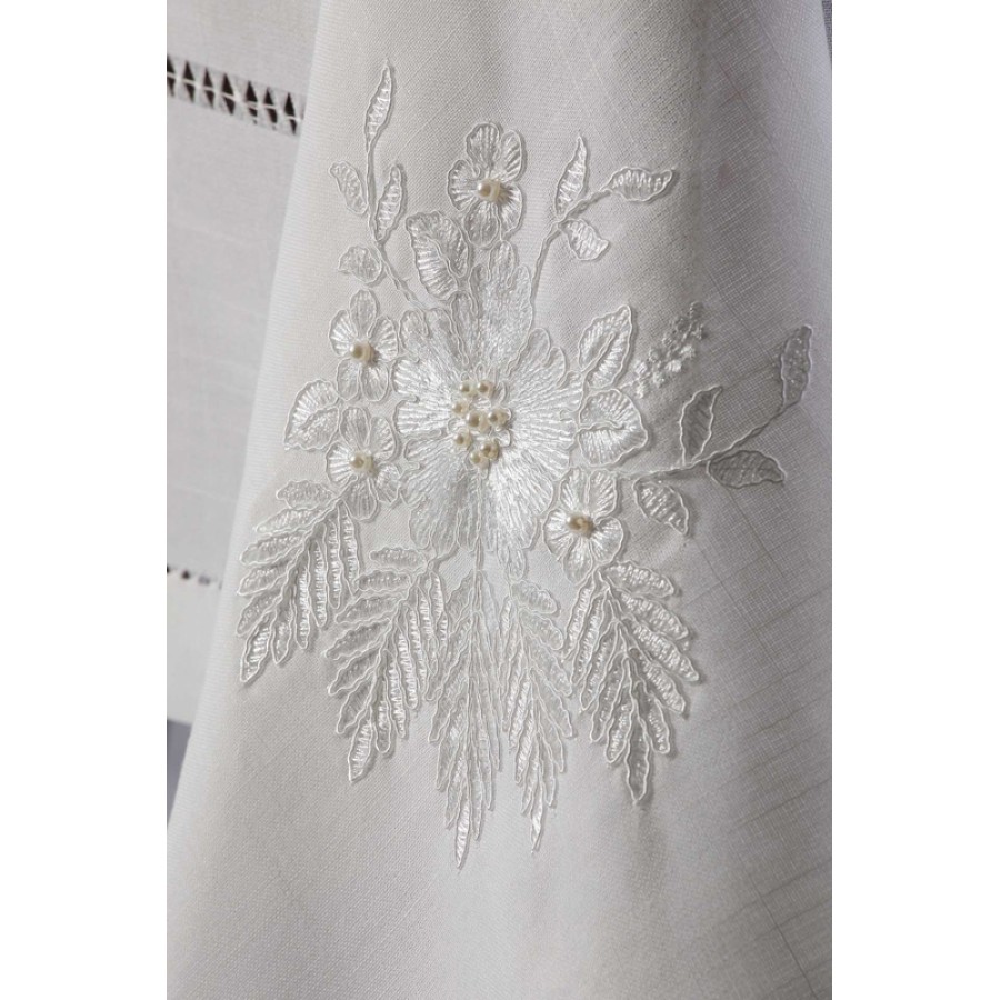 Τραπεζομάντηλο 12 ατ. (160x300) με 12 πετσέτες, Χειροποίητο με Κέντημα και Αζούρ Newhome 4006 Λευκό Τραπεζομάντηλο 12 ατ. (160x300) με 12 πετσέτες, Χειροποίητο με Κέντημα και Αζούρ Newhome 4006 Λευκό