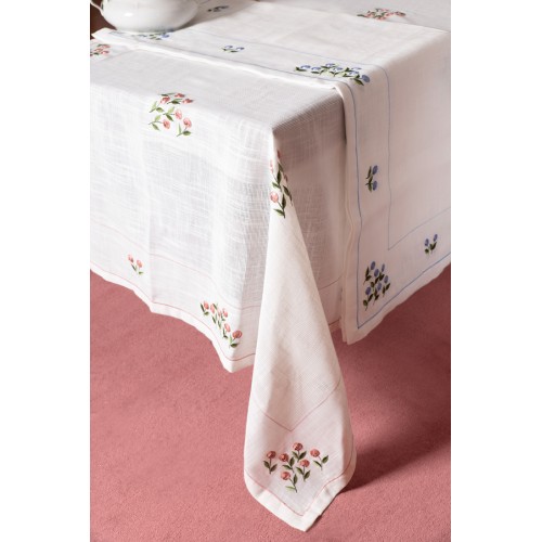 Καρέ (90x90) Χειροποίητο με Φιλτιρέ και Ροκοκό Διακόσμηση Newhome 858 Ροζ