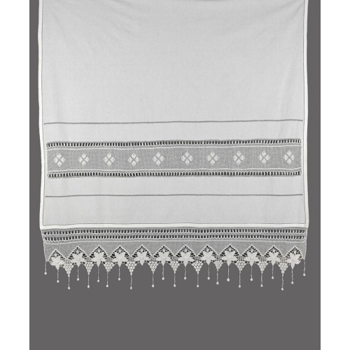 Παραδοσιακή κουρτίνα (200x270) με μερσεριζέ νήματα Newhome Skiros 027 λευκό