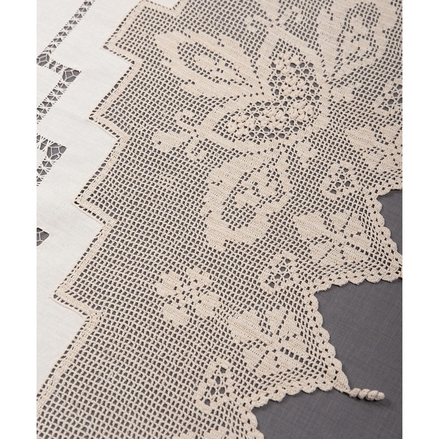 Παραδοσιακή χειροποίητη κουρτίνα (140x260) με ατραντέ Newhome Skiros 075 Μπεζ