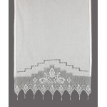 Παραδοσιακή χειροποίητη κουρτίνα (90x130) με ατραντέ Newhome Skiros 075 λευκό