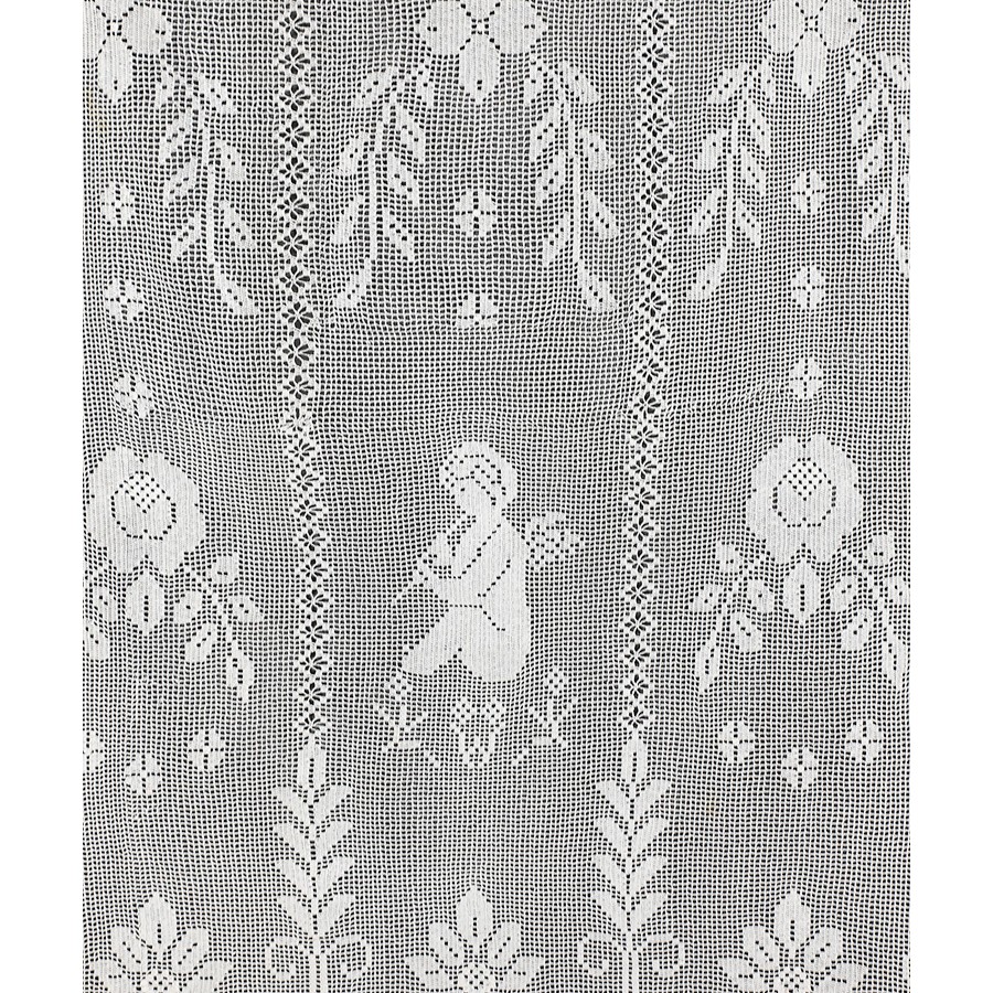 Παραδοσιακή Κουρτίνα (80x120) με μερσεριζέ νήματα Newhome Skiros 08 λευκό