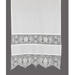 Παραδοσιακή χειροποίητη κουρτίνα (140x260) με ατραντέ Newhome Skiros 097 λευκό