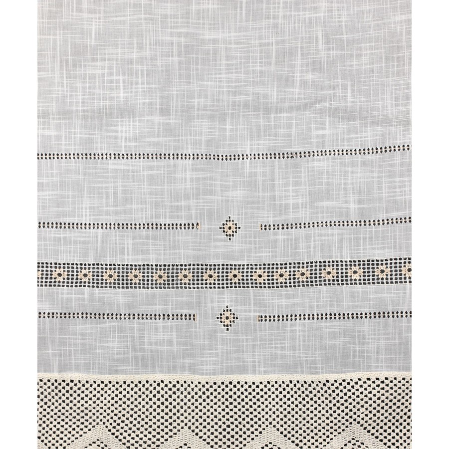 Κουρτίνα παραδοσιακή με πλεκτή δαντέλα (140x260) Skiros 1706 εκρού