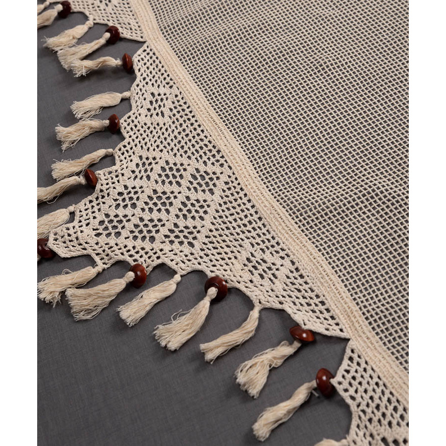 Παραδοσιακή Κουρτίνα (160x160) με τιράντες Newhome Skiros 2003/1 Εκρού