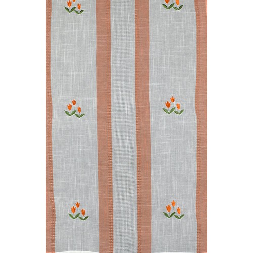 Παραδοσιακή Κουρτίνα με κέντημα (120x160) Newhome Skiros 315 πορτοκαλί