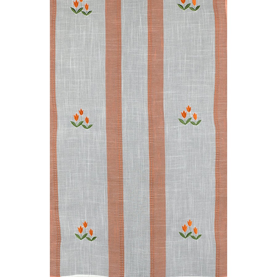 Παραδοσιακή Κουρτίνα με κέντημα (120x160) Newhome Skiros 315 πορτοκαλί