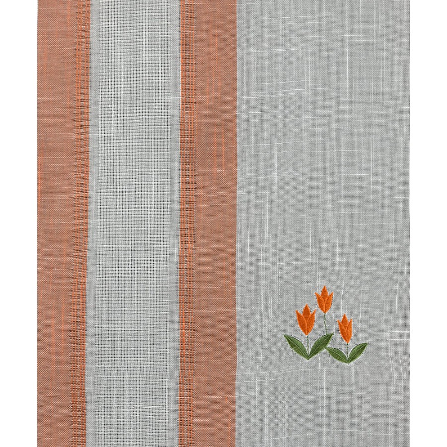 Παραδοσιακή Κουρτίνα με κέντημα (120x160) Newhome Skiros 315 πορτοκαλί