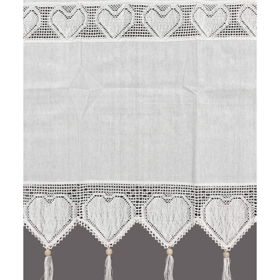 Παραδοσιακή κουρτίνα με δαντέλα (160x160) Newhome Skiros 432 λευκό