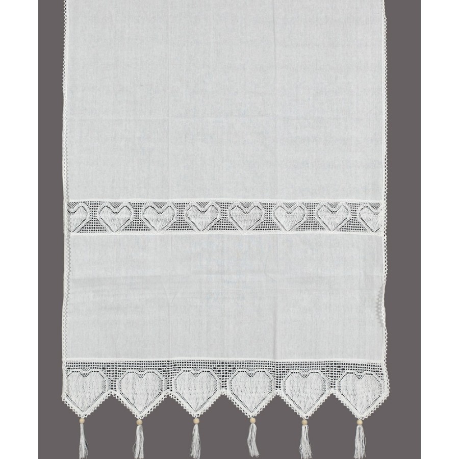 Παραδοσιακή κουρτίνα με δαντέλα (160x160) Newhome Skiros 432 λευκό